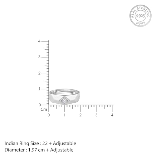 GIVA 925 Silver Racy Rugged Ring For Him, Adjustable | Gifts for Men and Boys | With Certificate of Authenticity and 925 Stamp | 6 Months Warranty