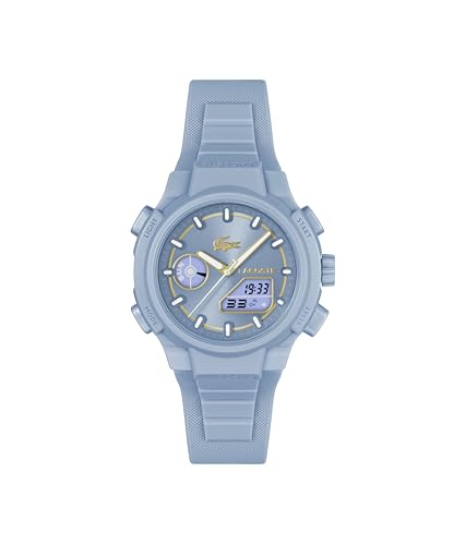 Lacoste Lc33 Qtz Basic Blue Sunray Round Dial Women's Watch|Light Blue Silicone Material|Blue Color Band - 2001431