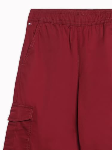 Girls Wide Leg Fit Solid Mid-Rise Cargo