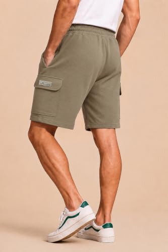 Van Heusen Men's Cargo Shorts | Cotton Blend Relaxed Fit Shorts | Utility Cargo Pockets | Zipper Side Pocket | Soft Lightweight Casual Shorts for Men | Travel & Outdoor Wear