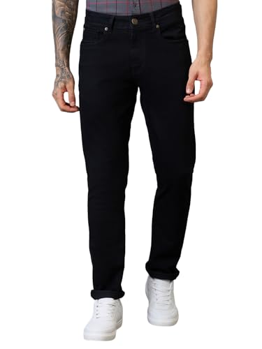 Giordano Men Signature Black Cotton Straight Fit Mid-Rise Jeans