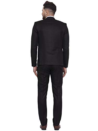 WINTAGE Men's Poly Blend Wedding and Evening 2 Pc Suit : Black,XX-Large