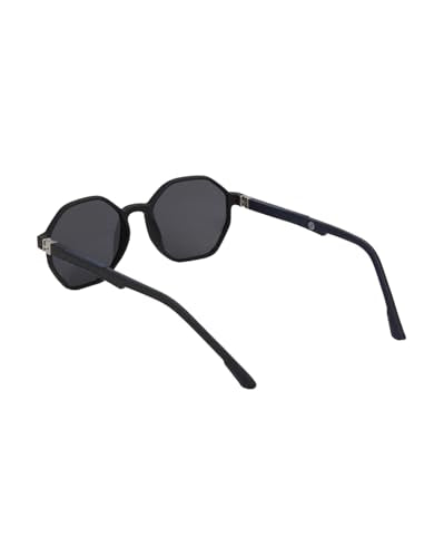 Carlton London Black Toned with Polarised Lens Octagon Sunglass for men