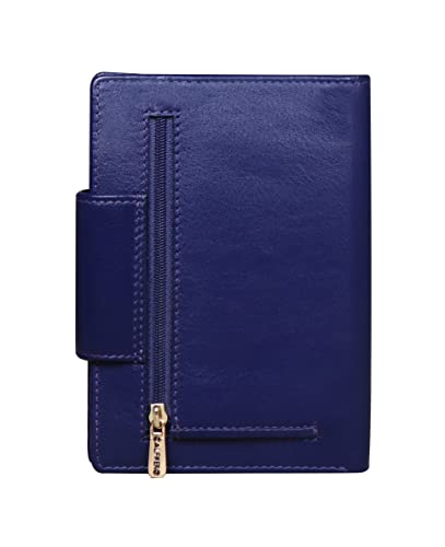 Calfnero Women's Genuine Leather Wallet-Long Purse Wallet with Multiple Card Slots, Zip Pocket and Note Compartments (Purple)