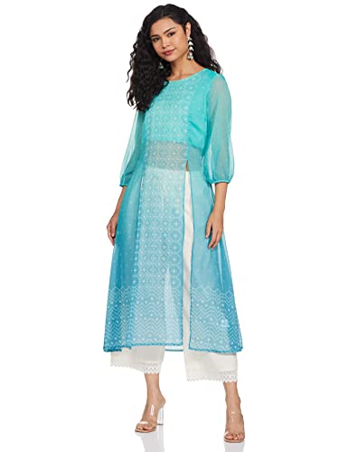 Max Women Lace Hem Loose Mid Rise Palazzos (NOOSCWPLCROFF White)_Large