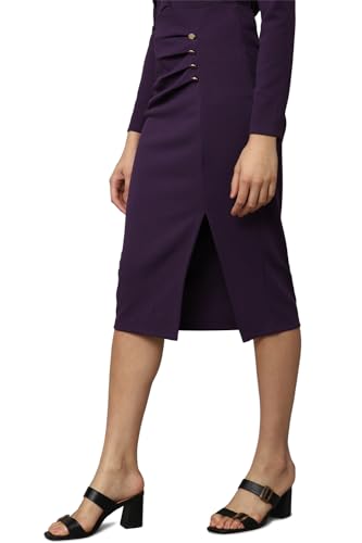 Allen Solly Polyester Western Skirt Purple