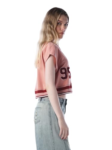 ONLY Women's Applique Loose Fit Pink Sweatshirt