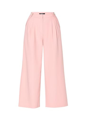 VERO MODA Women Solid Pink Polyester Straight Fit Ankle Length High-Rise Trouser