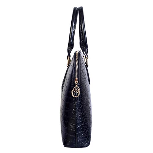 Lino Perros Womens Black Synthetic Leather Satchel (Black)