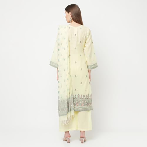 AFSA Women Summer Wear Organic Cotton Woven Design Unstitched Dress Material With Dupatta