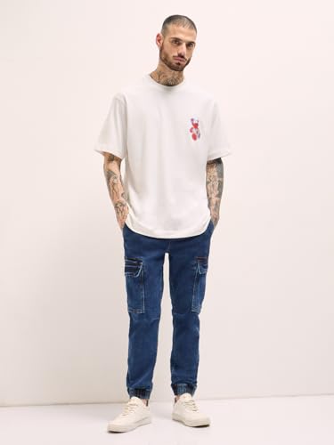 THE BEAR HOUSE Men's Geometric Oversized Fit T-Shirt