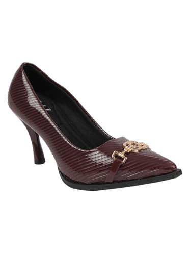 ELLE Women Fashion Pump,Wine,UK-3