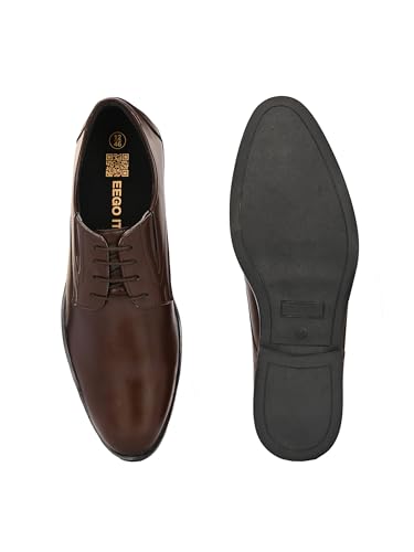 Eego Italy Plus Size Padded Formal Shoes - CEO-BROWN-15