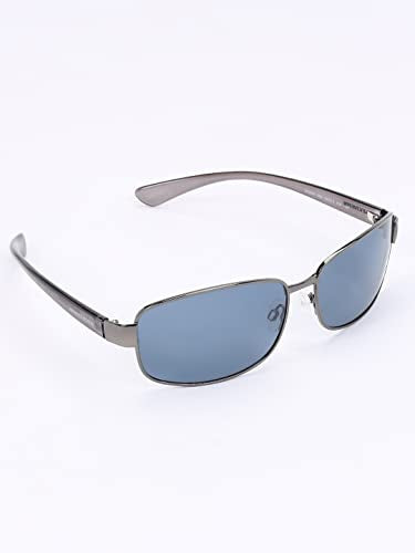 Skechers Men Polarized Rectangular Grey Sunglasses, Large