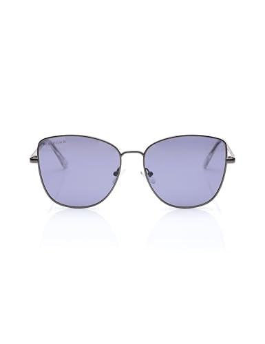 Fastrack Violet Colored Stainless Steel Frame CatEye Shaped Polarized Sunglasses for Women