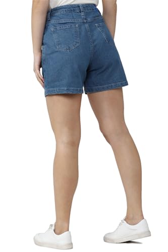 Van Heusen Women Blue Solid Shorts
