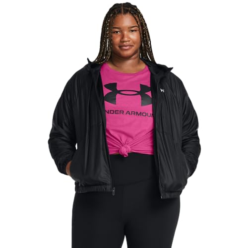 Under Armour womens Sport Windbreaker Jacket, (001) Black / / White, XX-Large