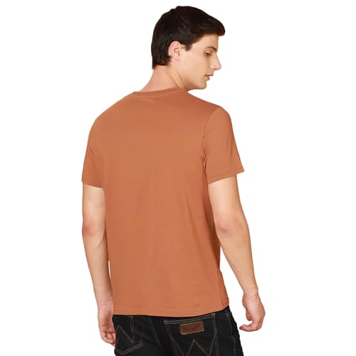 Wrangler Men's Solid Regular Fit Shirt (WMTS007134_Brown