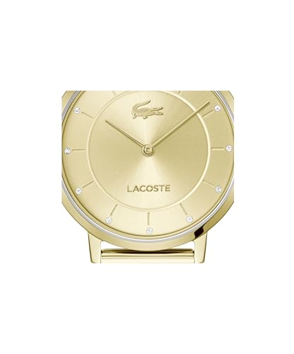 Lacoste Crocorigin Qtz Basic Slim Gold Round Dial Women's Watch- 2001474