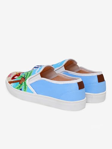 THE QUIRKY NAARI Beach Breeze Slipons For A Stylish Touch | Blue | 7 UK