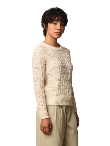 ONLY Women's Regular Fit Beige Sweater