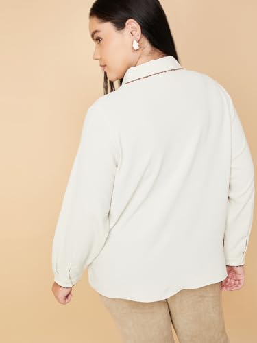 Max Women Textured Shirt (Beige_4XL)