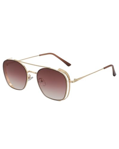 Carlton London Gold Toned with UV Protected Lens Rectangle Sunglass for women