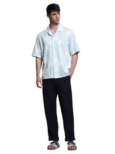 Jack & Jones Men Oversized Blue Shirt