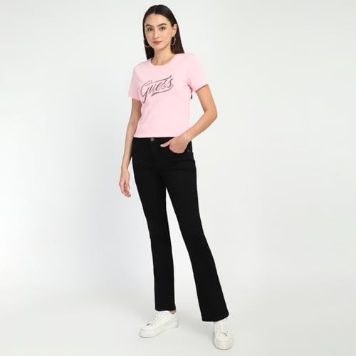 GUESS Black Solid Regular Fit Jeans