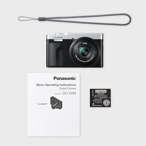 Panasonic LUMIX TZ/ZS99 Point and Shoot Camera, Compact Camera for Travel with 30x Zoom with 24-720mm Zoom Lens, and 4K Video/Photo, Great for Travel and Concerts, DC-TZ99 (Silver)
