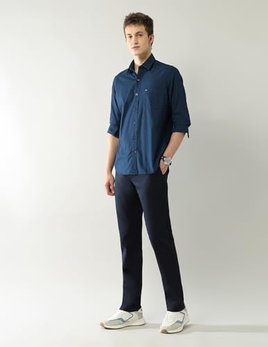 Arrow Sports Men's Slim Fit Shirt (ASAJSH1709_Navy