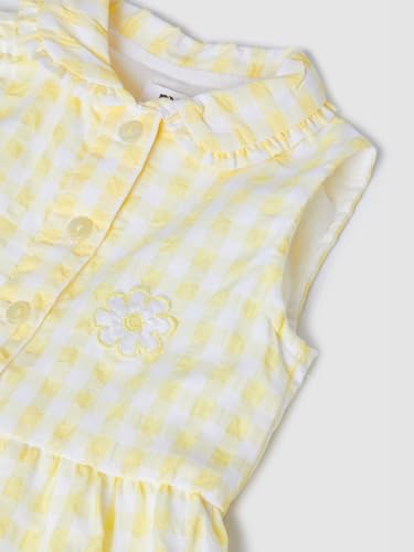 Max Girls Checked A-line Dress (Yellow_2-3 Y)