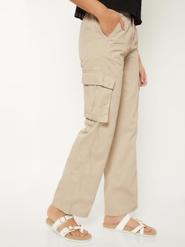 Max Women Solid Cargos (Beige_M)