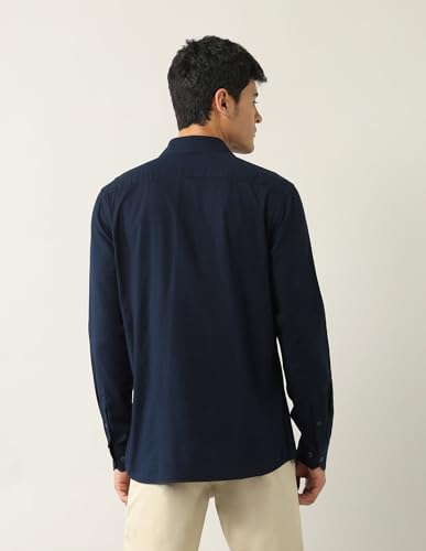 Arrow Sports Men's Regular Fit Shirt (ASAJSH1483_Navy