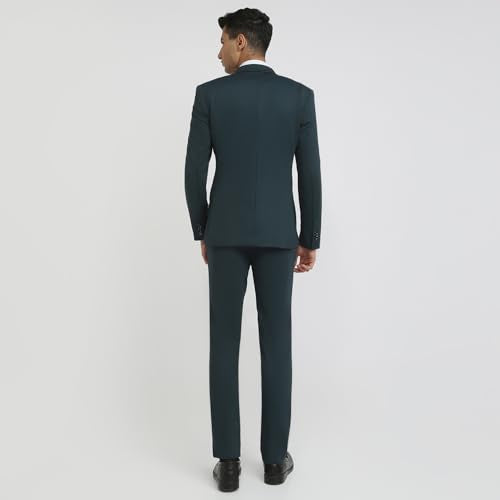 Park Avenue Men Super Slim Fit Solid Pattern Rayon Blend Notch Lapel Full Sleeve Formal Suit