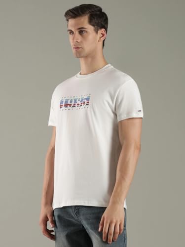 Typographic Regular Fit Cotton T-Shirt White