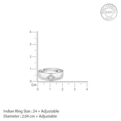GIVA 925 Silver Racy Rugged Ring For Him, Adjustable | Gifts for Men and Boys | With Certificate of Authenticity and 925 Stamp | 6 Months Warranty