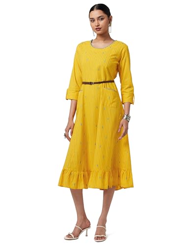 Rangriti Women's Ethnic Mustard Ethnic Wear Dress (Size_3XL)