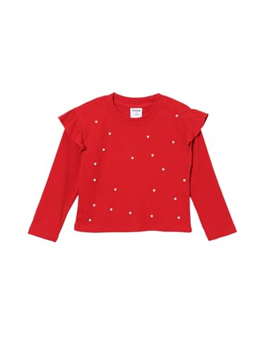 Max Girls Pearl Embellished Top (Red_4-6 Y)