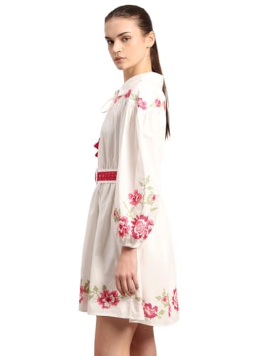 VERO MODA Women's Fit and Flare White Dress