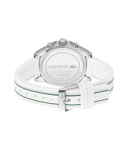 Lacoste Mainsail Qtz Fashion Chrono White Round Dial Men's Watch|White Silicone Material|Multi Color Band - 2011362