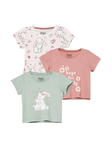 Max Girls Printed T-Shirts - Pack of 3(Multicolour_18-24 M)