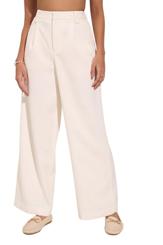 Annabelle by Pantaloons Women's Wide Leg Fit Pants (110158785005_Cream