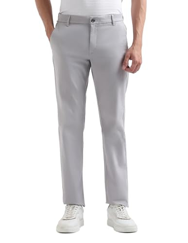 Arrow Sport Men's Twill Air Soft Trousers (ASAKTR2686_Grey_34)