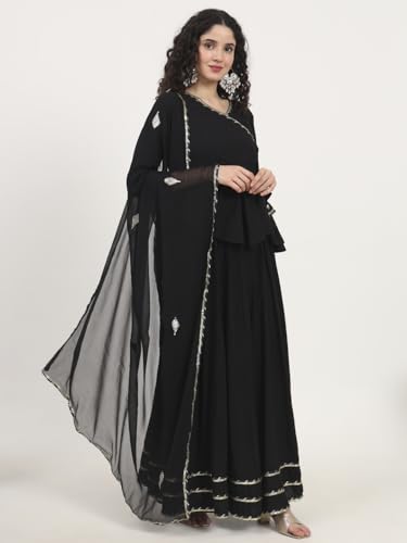 Divena Black Rayon Angarakha pattern Lehenga Choli Sets