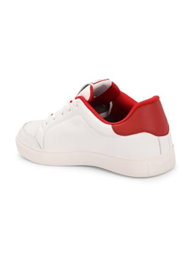 OFF LIMITS Men Skyline Casual Sneakers,Off White/RED,7 UK
