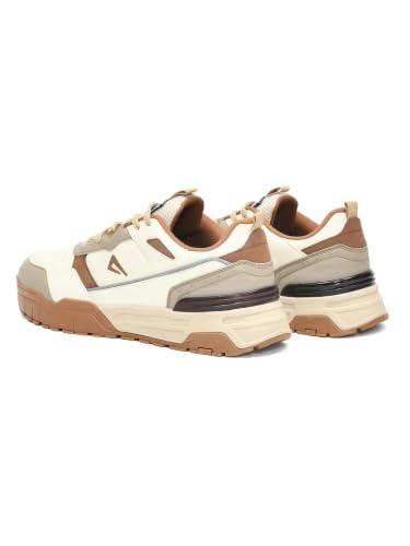 Impakto Shoegardaddy Men’s Sneaker | Lightweight Casual Shoes for Gym, Walking & Casual Outing | Anti-Skid Sole & Soft Cushioned Insole | Low Top Sneakers Beige