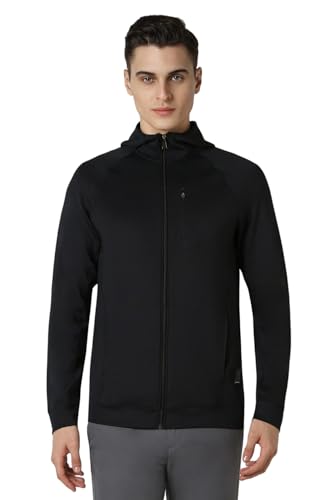 Van Heusen Men Black Solid Casual Jacket