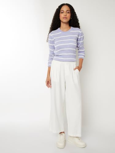 Max Women Striped Sweater (Blue_M)