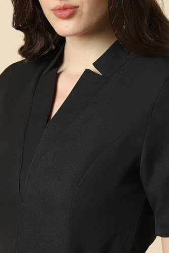 Women Black Solid Formal Dress